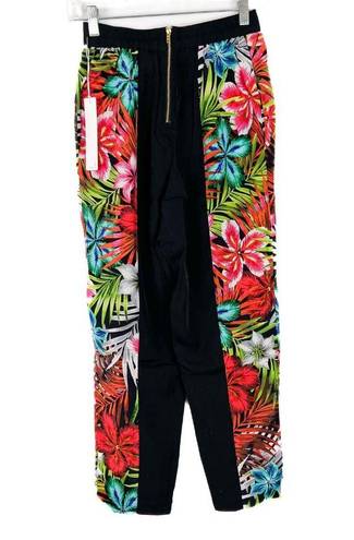 Line and Dot NWT  Rainbow Tropical Silk Pants Cropped Size Small S NEW