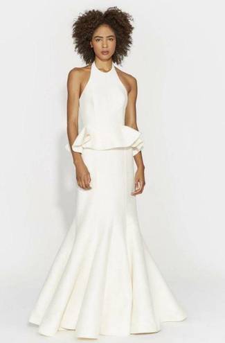 Halston Heritage halter peplum gown