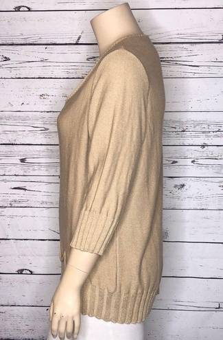 Hemline Avenue NWT Size 22/24 Tan with Gold Shimmer High-Low  Sweater Top