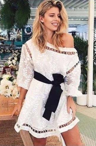 Zimmermann  Winsome Cinch Vine Lace Mini Dress White Size Small NEW