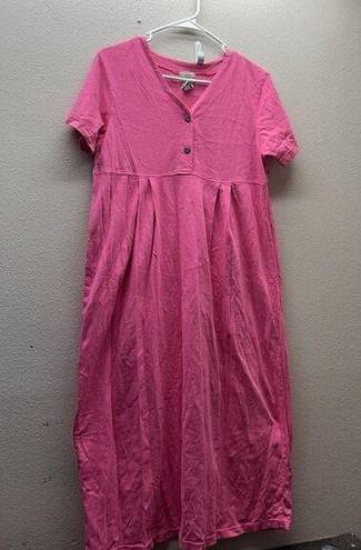 Krass&co United Cotton  100% Cotton Muu Muu Dress Nightgown Vintage Sz M Pink