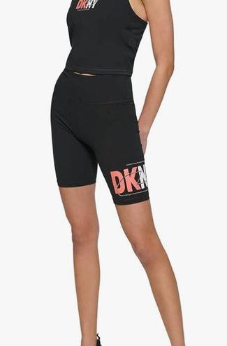 DKNY  Women's Sport High Waist Rhinestone Logo Bike Short Size Medium