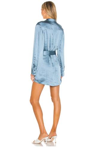 L'Academie Marta Shirt Dress in Dusty Blue Small