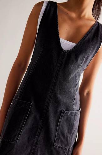 Free People We The Free High Roller Skirtall Mineral Black Denim Size Small NWT