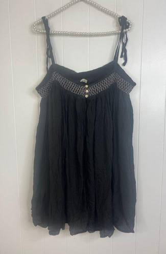 Free People  Intimately Rule The World Romper Black Flowy  Size XL NWOT