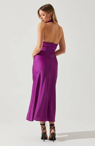 ASTR The Label Marissa Satin Halter Dress