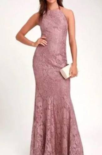 Mauve Lace Maxi Dress