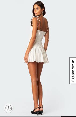 Edikted White Pleated Corset Mini Dress