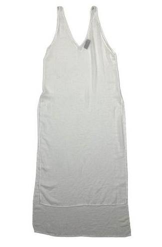 4S13NNA  - Sheer Sleeveless Side Slit Cover Up Dress in White