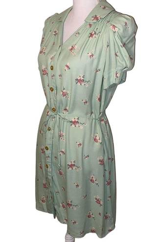 Christy Dawn  Alyssa Dress Vintage Ditsy Floral Mini Dress, Pear Spray, Size XS