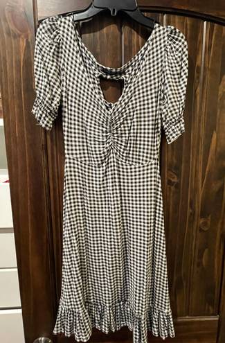 Boohoo Black And White Gingham Dress