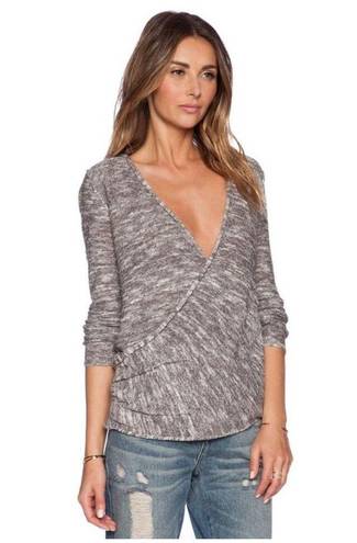 Free People  Gotham Wrap Sweater Marled Gray Long Sleeve Womens XS