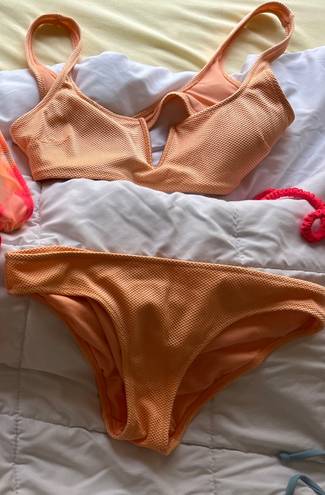 Aerie V Wire Scoop Bikini Top Orange