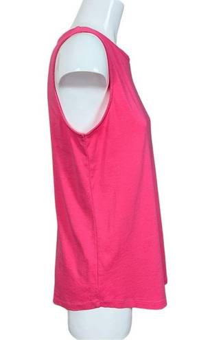 J.Jill  Pink Perfect Pima Cotton  Shirttail Sleeveless Tee Medium