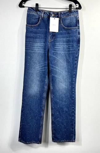 ALC Frank ALC Malone Studded High-Waisted Straight Leg Denim Jeans