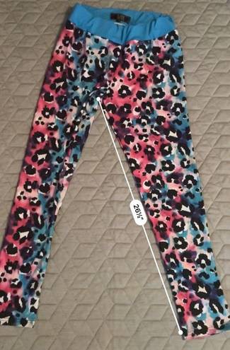 Lucky and Blessed  Leopard Multi-Color leggings size Small workout activewear pants