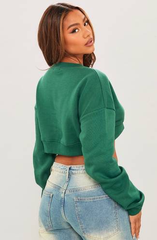 Pretty Little Thing Green Cropped Crewneck 