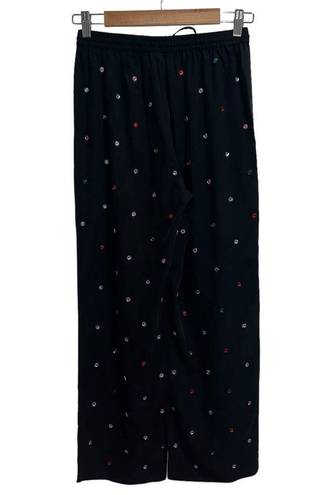 Hill House NEW NWT  Jammie Jewel Pant In Black Multi