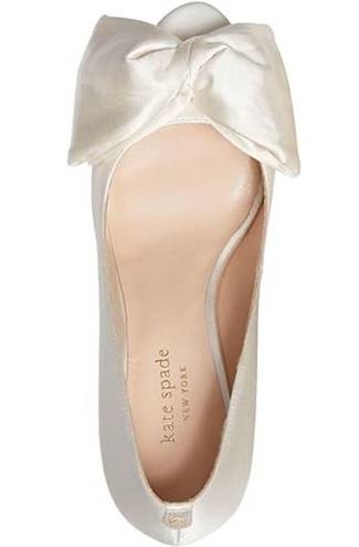 Kate Spade  Ivory Crawford Bow Satin Heels in Size 9 Wedding Shoes