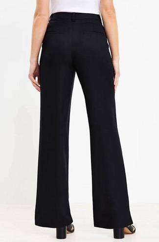 Loft Emory Wide Leg High Rise Trousers Black Size 4 W28 Career Dress Pants