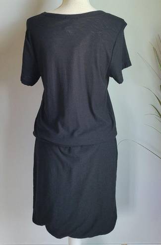 James Perse , New, Black Carbon Blouson Raglan Surf Jersey Midi Dress, XL (4)