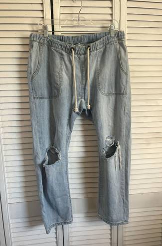 One Teaspoon Boyfriend Shabbies Pull On jeans Distressed Large