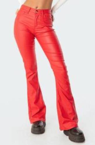 Edikted Red Leather Pants