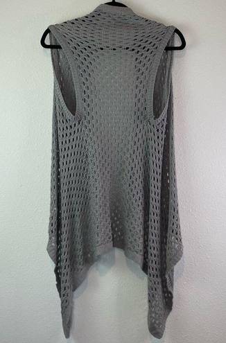 Romeo + Juliet Couture  Crochet Vest Grey Sz Small Loose Knit Drapey Front Y2K