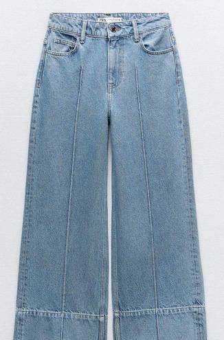 ZARA Wide Leg Cropped Denim Pants