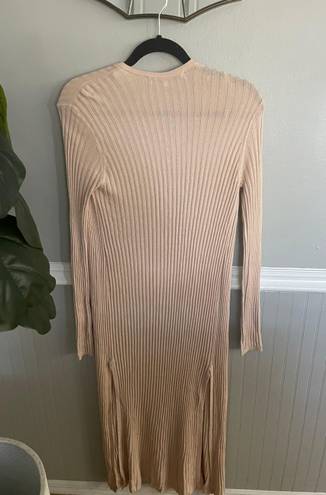 Lovers + Friends  Davenport Ribbed Knit Camel Duster Size Small