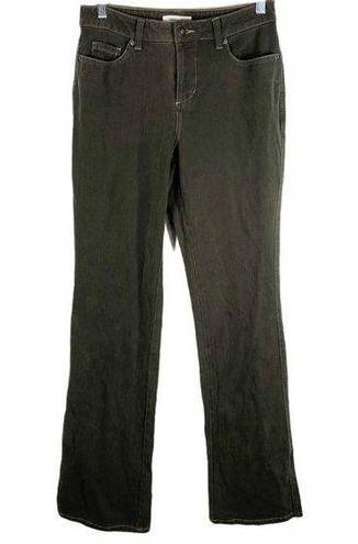 Coldwater Creek  Womens Size 4 Jeans Green Flare Leg High Rise Stretch Pants 1380