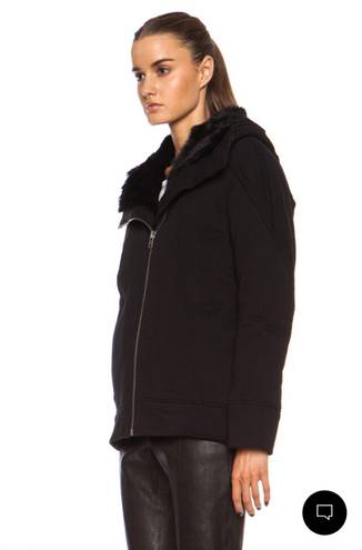 Helmut Lang Magna women’s rabbit fur-trim Tech winter hooded jacket size P