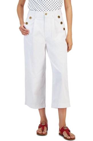 Tommy Hilfiger  Wide-Leg Sailor Chino Pants in White, Size 16 New w/Tag $89.50