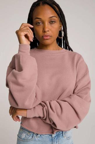 Good American Cropped Sweatshirt In Pink Dusk