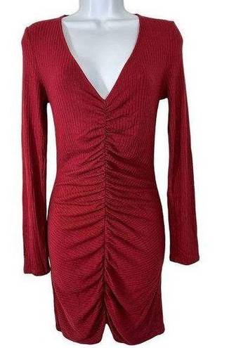 n:philanthropy  NEW Womens SZ S Brinley Dress Bordeaux Red Ruched Bodycon Dress