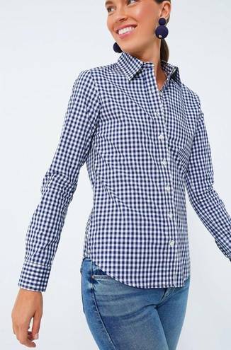 Tuckernuck  THE SHIRT BY ROCHELLE BEHRENS Navy Gingham Long Sleeve Icon Shirt L