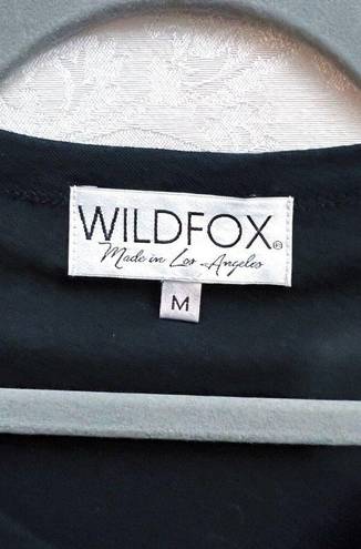 Wildfox  Tea Rose Lucienne Long Sleeve Top In Black Size M GUC Embroidered Ruffle