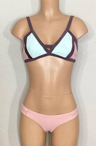 PilyQ New.  blush/pink, brown, mint bikini. D-cup top/ S-bottom. Normally $168