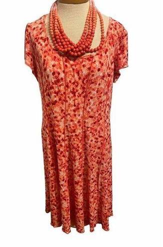 Connected Apparel  size 16 coral pink dot patterned  dress