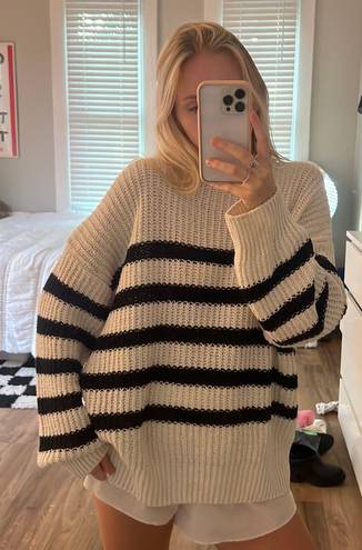 Pull & Bear striped oversized sweater