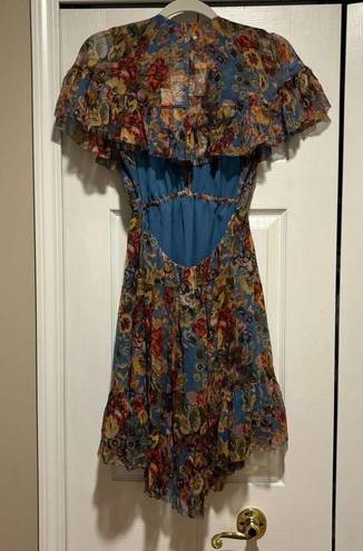 Zimmermann NWT. $850 Zimmerman Cape Ruffle Floral Dress AU 0 / US 4