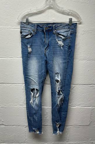 KanCan USA KanCan Sharon-Calyer Mid-Rise Distressed Ripped Skinny Jeans