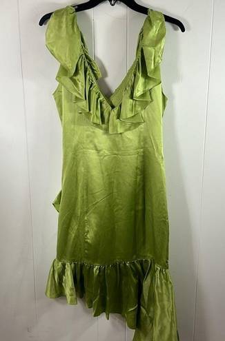 Cinq à Sept NWT CINQ A SEPT Women's Petunya Silk Prickly V-Neckline Pear Mini Dress Size 10