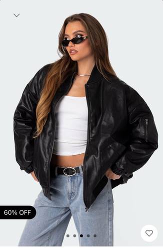 Edikted Black Leather Jacket 