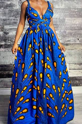 Blue Print Maxi dress Size XL
