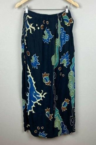 Serendipity  2-Piece Set‎ S Maxi Faux Wrap Skirt Tank Top Boho Navy Island Chic