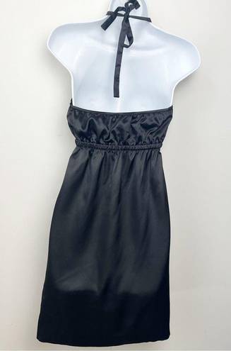 Guess  Halter Satin Mini Dress Size Small in Black Y2K style