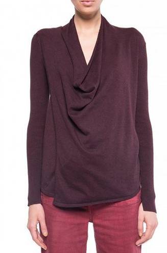 ALLSAINTS  Maroon ASYMMETRICAL SWEATER Long Sleeve Wrap Size Small