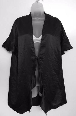 Victoria's Secret black satin butterfly sleeve kimono