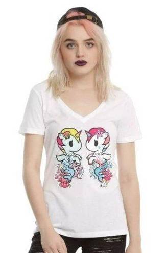 Tokidoki  Mirrored Mermicorno White Graphic T-Shirt Size XL NWOT #0045